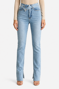 Avelisse – Cross waist detail – Straight leg jeans - Blue - front