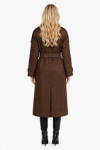 Maubéry – Oversized structure – Wool trench coat - Brown - back