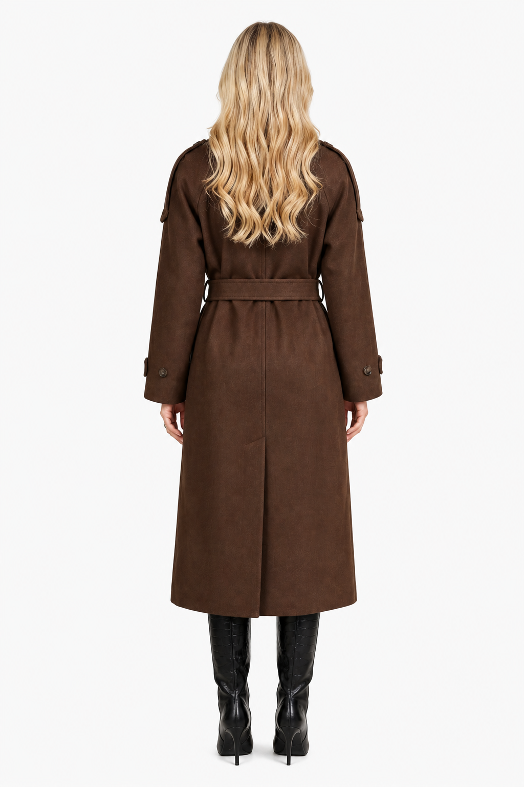 Maubéry – Oversized structure – Wool trench coat - Brown - back