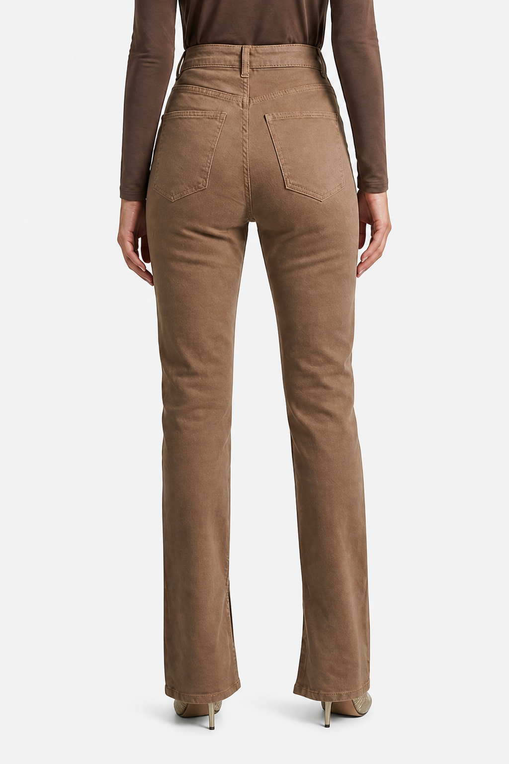 Carmelisse – Sculpted high waist – Flare jeans - Brown - back
