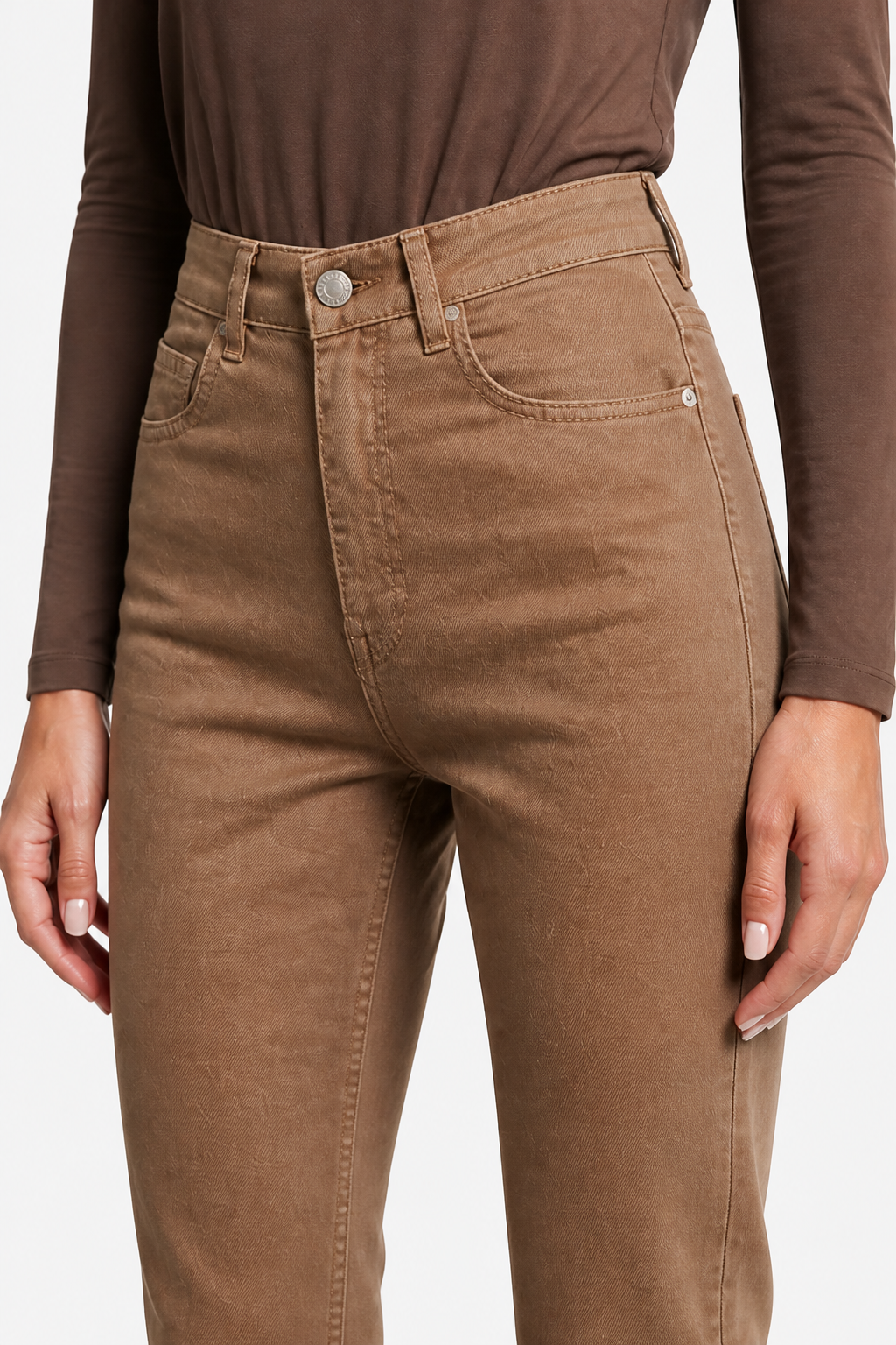 Carmelisse – Sculpted high waist – Flare jeans - Brown - detail