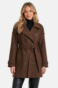 Maubéry – Oversized structure – Wool trench coat - Brown - front