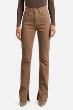 Carmelisse – Sculpted high waist – Flare jeans - Brown - front