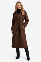Maubéry – Oversized structure – Wool trench coat - Brown - side right