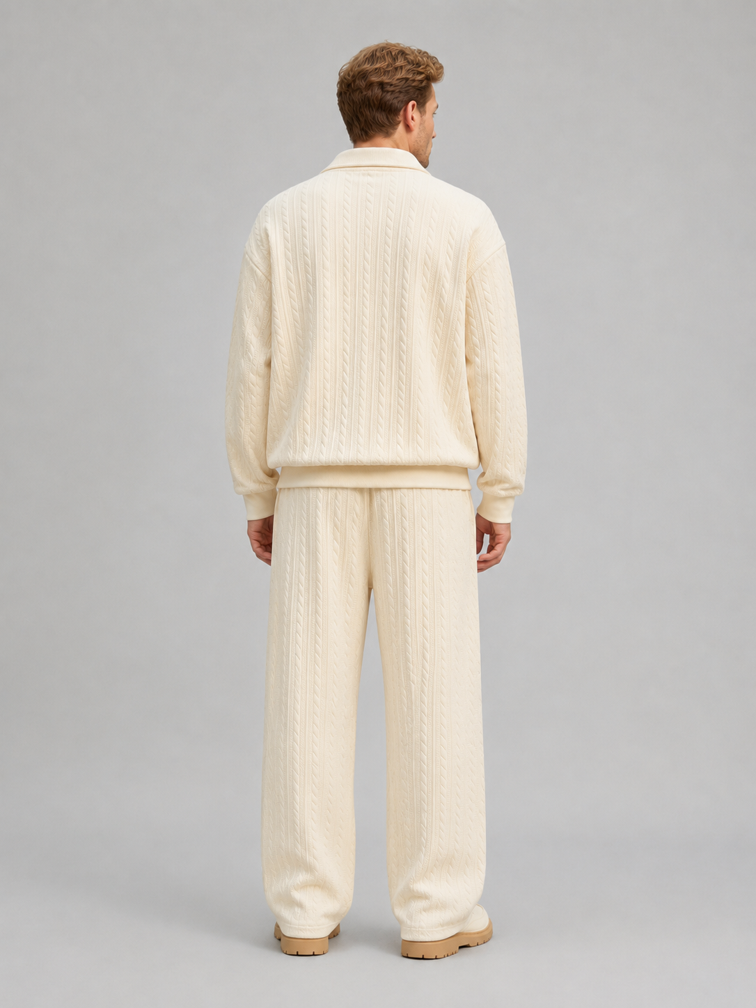 Cable knit two piece set co-ord for men – product image 2