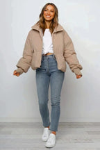 Womens Cropped Quilted Puffer Jacket - product image 5