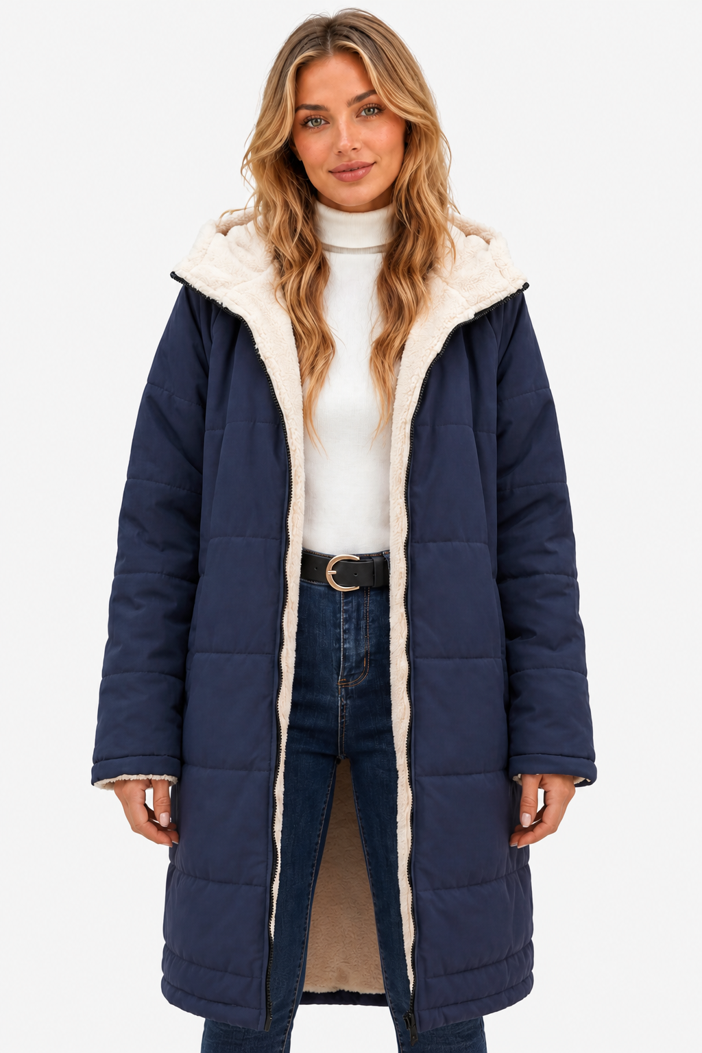 Fairford – Everyday comfort – Women’s fleece coat - Dark Blue - front
