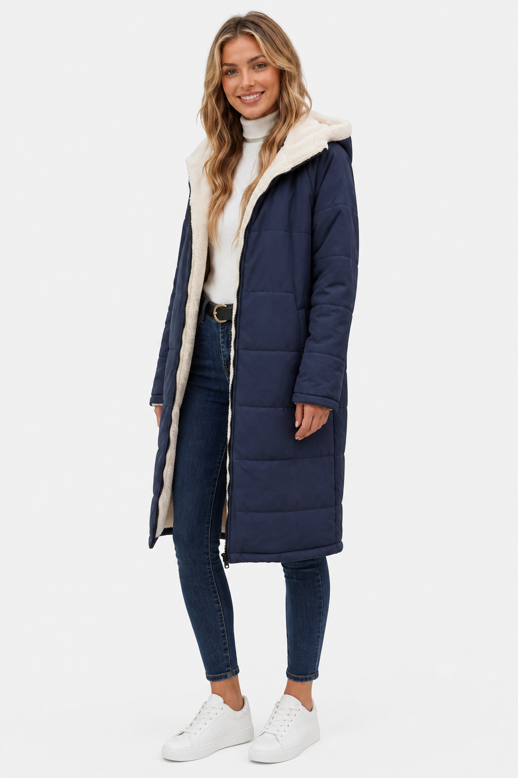 Fairford – Everyday comfort – Women’s fleece coat - Dark Blue - side left