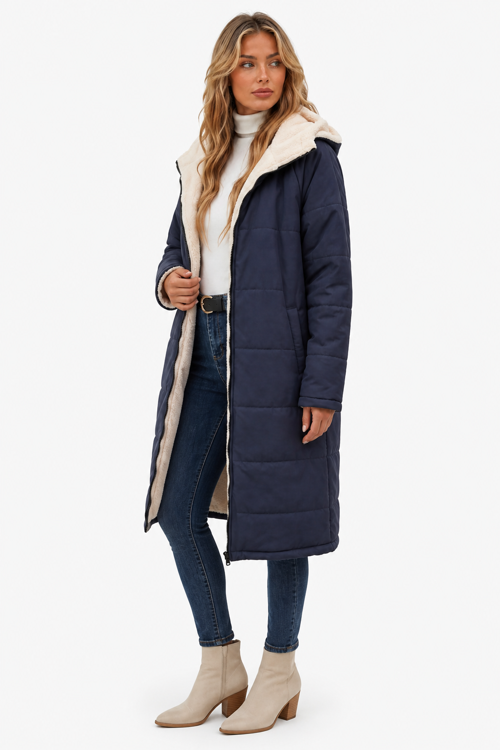 Fairford – Everyday comfort – Women’s fleece coat - Dark Blue - side right