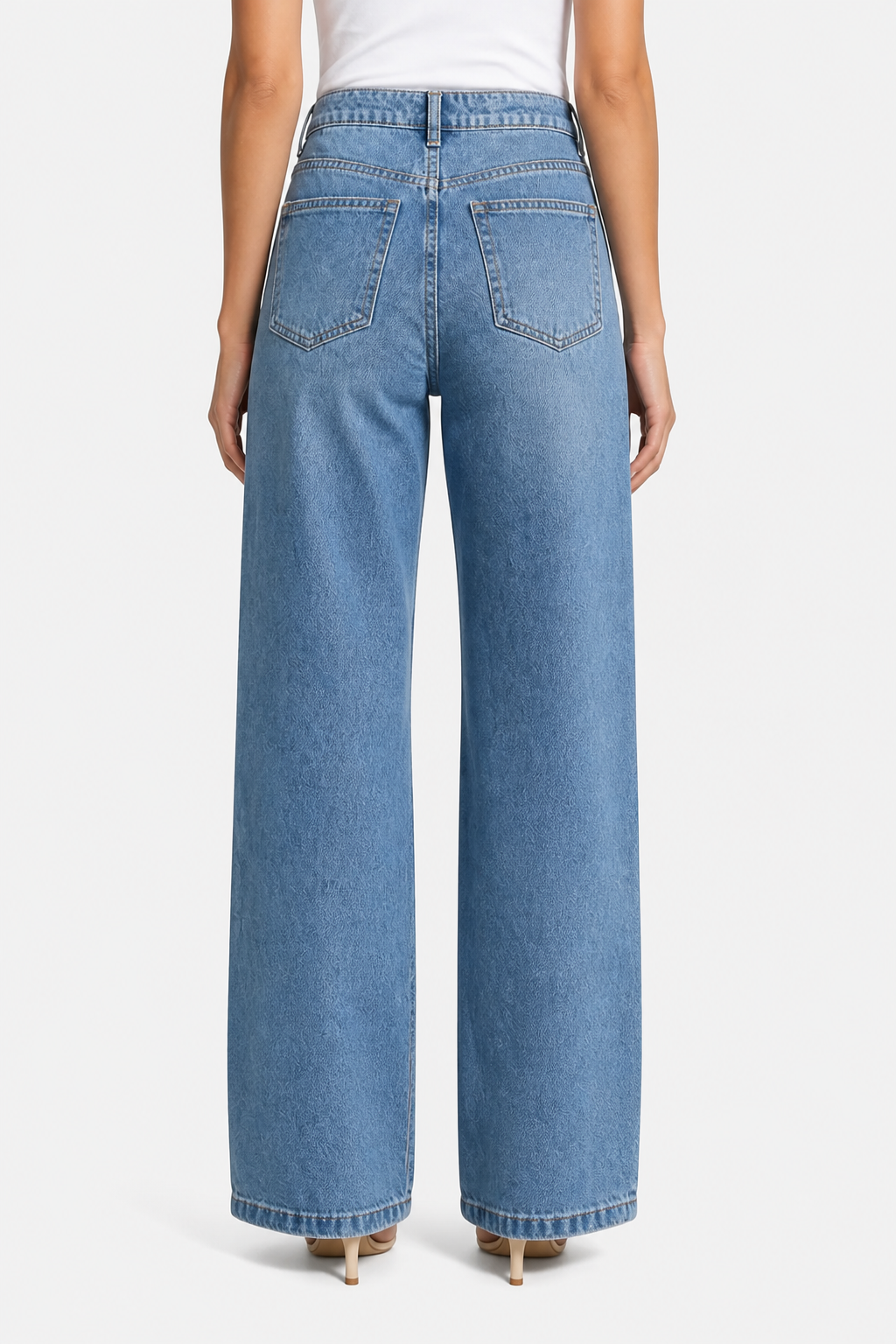 Lunetta – Vintage mesh patchwork – Wide-leg jeans - Default - back