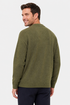 Men's Buttoned Cardigan - Green - back