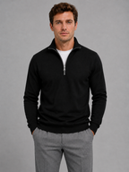 Half zip sweater pullover with high neck for men – product image 1