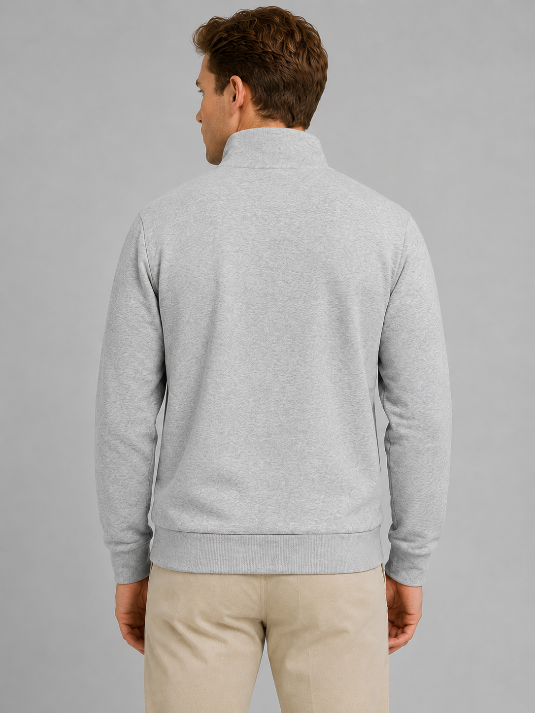 Half zip sweater pullover with high neck for men – product image 5