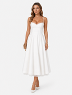 Elegant Corset Midi Dress for Autumn Weddings