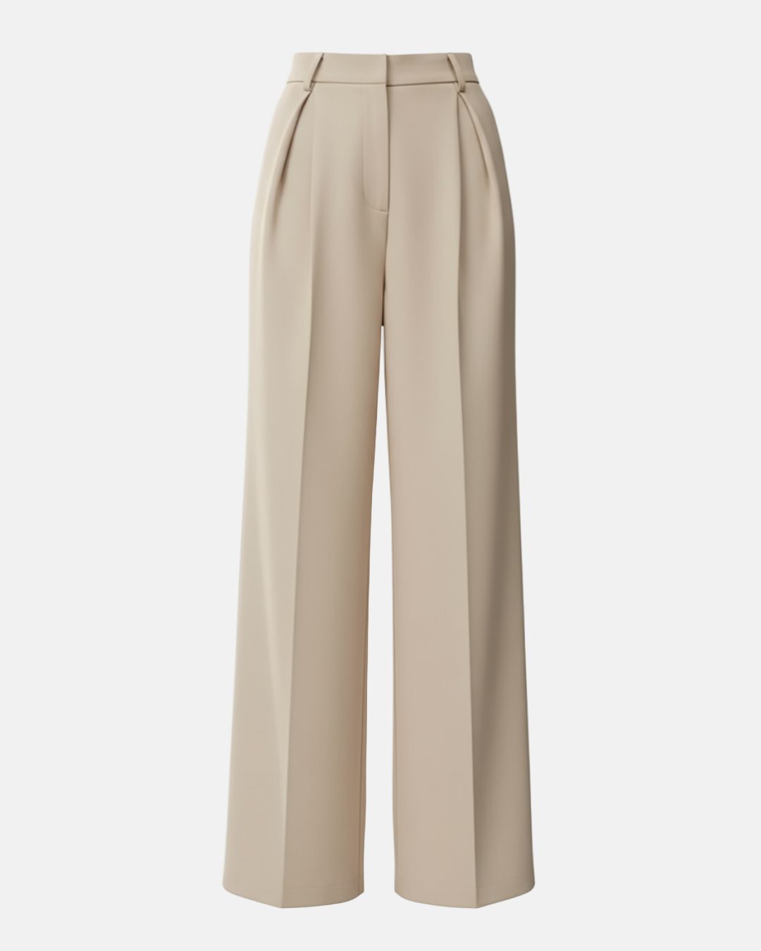 Pleated High Waist Wide-Leg Tailored Trousers - Classic Fit