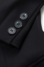 Longline Single-Breasted Blazer Notch Lapel - Tailored Fit
