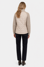 Norcetta – Textured knit detail – Quilted puffer jacket - Khaki - back