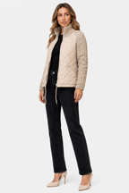Norcetta – Textured knit detail – Quilted puffer jacket - Khaki - side right