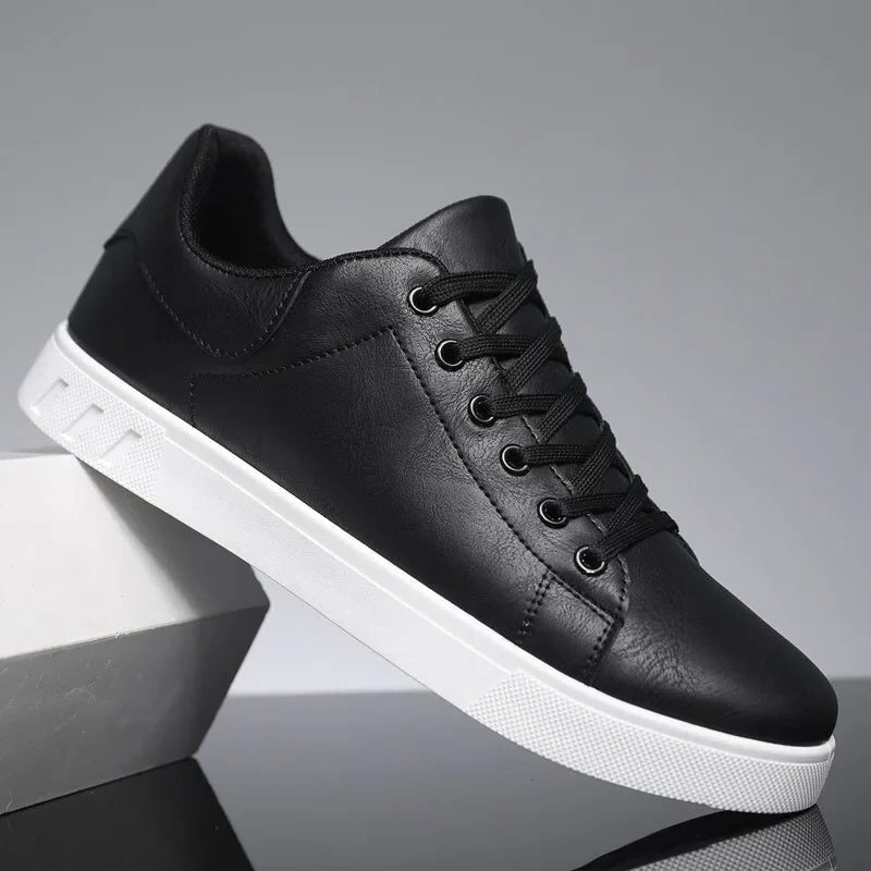 Lace-Up Low-Top Sneakers White Platform Sole - Casual Wear
