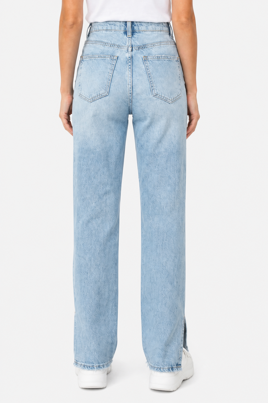 Sorellia – Urban distressed design – Straight leg jeans - Light Blue - back