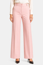 Belloire – Refined pinstripe elegance – Wide-leg trousers - Light pink - front