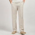 Linen Straight-Leg Trousers Elastic Waist - Relaxed Fit