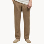 Linen Straight-Leg Trousers Elastic Waist - Relaxed Fit