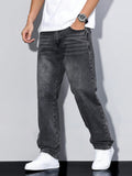 Men's Baggy Wide Leg Jeans with Five Pocket Denim, view 8 of 20