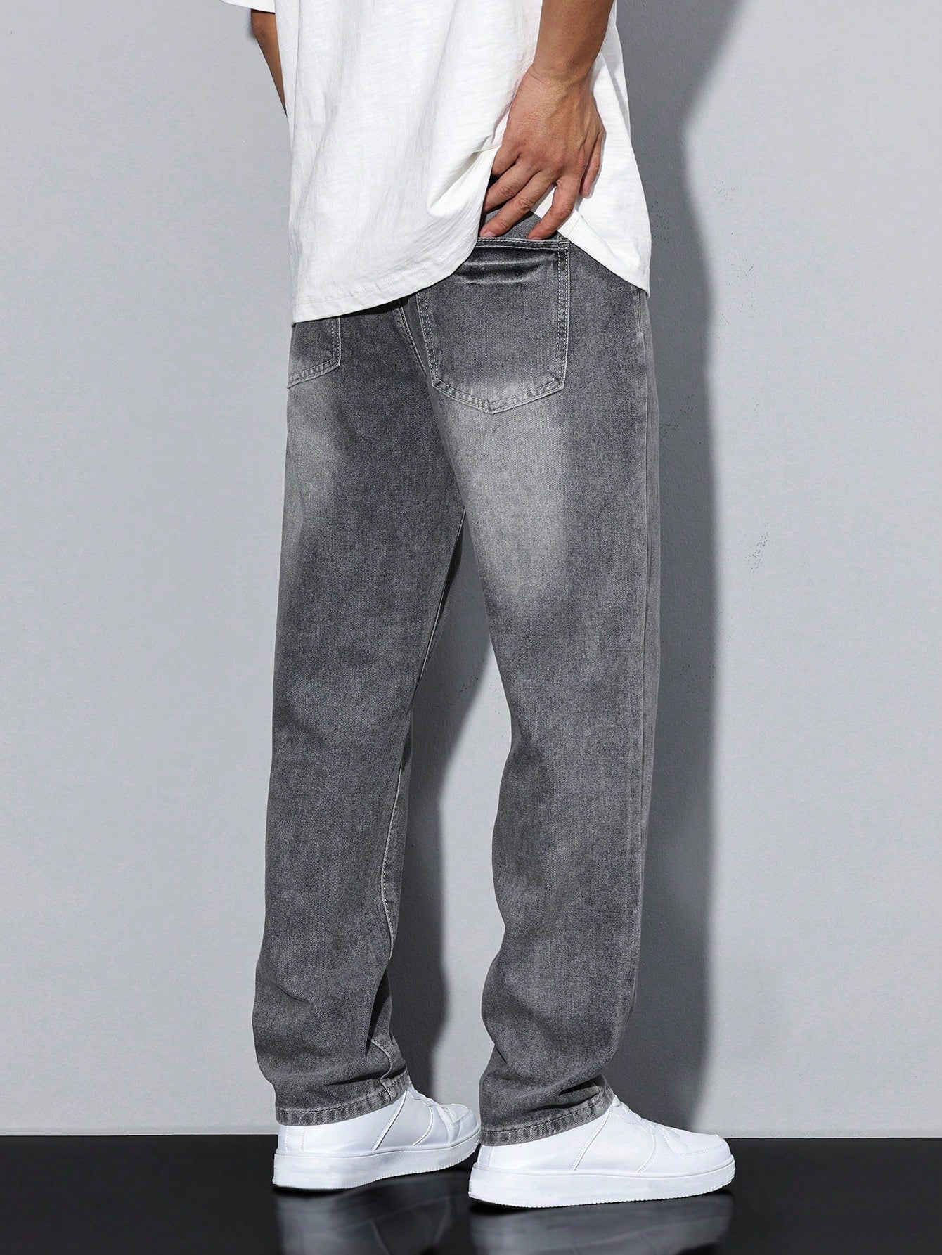 Men's Baggy Wide Leg Jeans with Five Pocket Denim, view 9 of 20