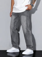 Men's Baggy Wide Leg Jeans with Five Pocket Denim, view 12 of 20