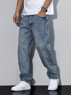 Men's Baggy Wide Leg Jeans with Five Pocket Denim, view 14 of 20