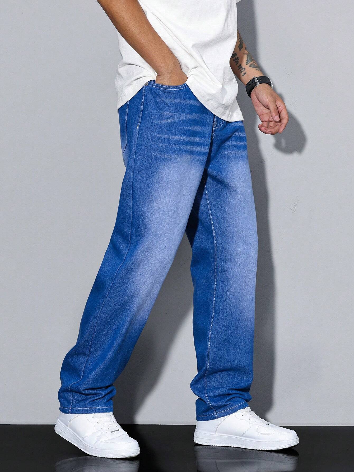 Men's Baggy Wide Leg Jeans with Five Pocket Denim, view 16 of 20