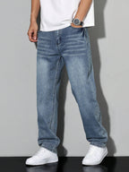 Men's Baggy Wide Leg Jeans with Five Pocket Denim, view 17 of 20