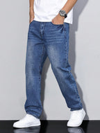 Men's Baggy Wide Leg Jeans with Five Pocket Denim, view 18 of 20