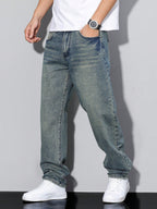 Men's Baggy Wide Leg Jeans with Five Pocket Denim, view 19 of 20