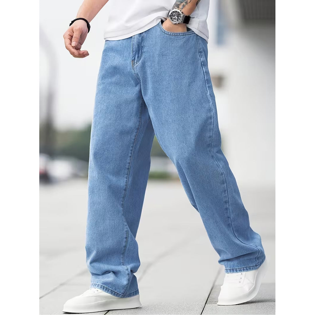 Men's Baggy Wide Leg Jeans with Five Pocket Denim, view 20 of 20