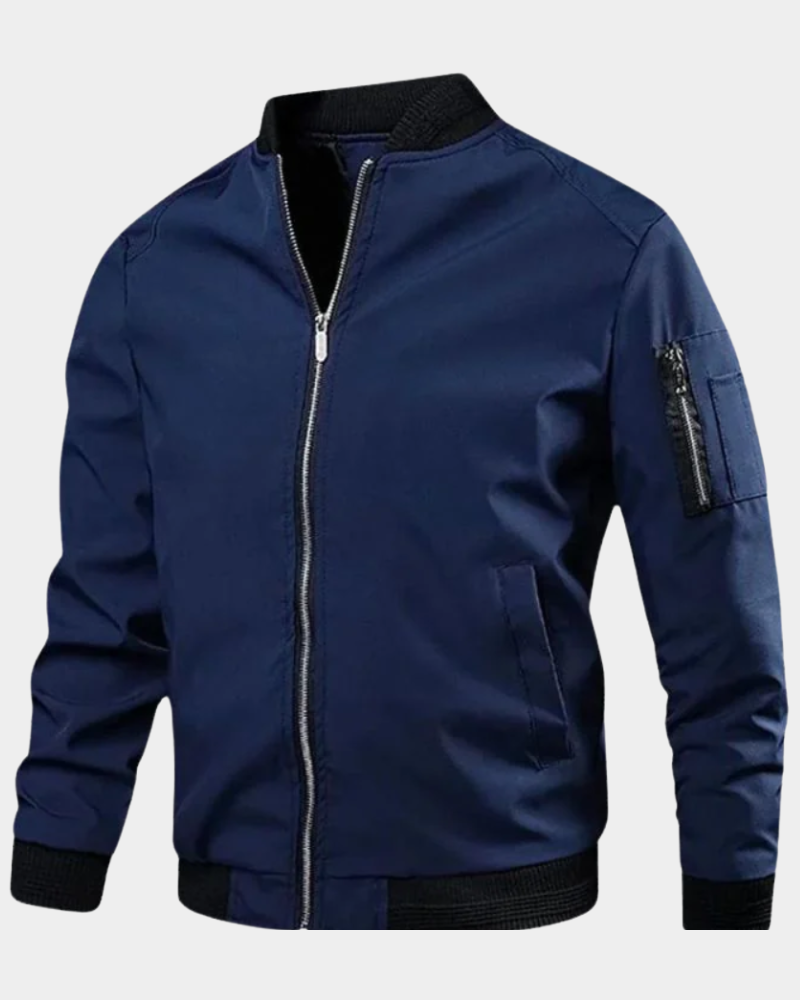 Men's bomber jacket, sleeve zip pocket flight coat – product image 1