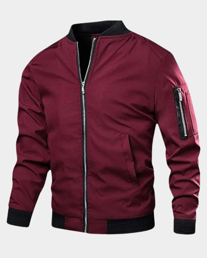 Men's bomber jacket, sleeve zip pocket flight coat – product image 2