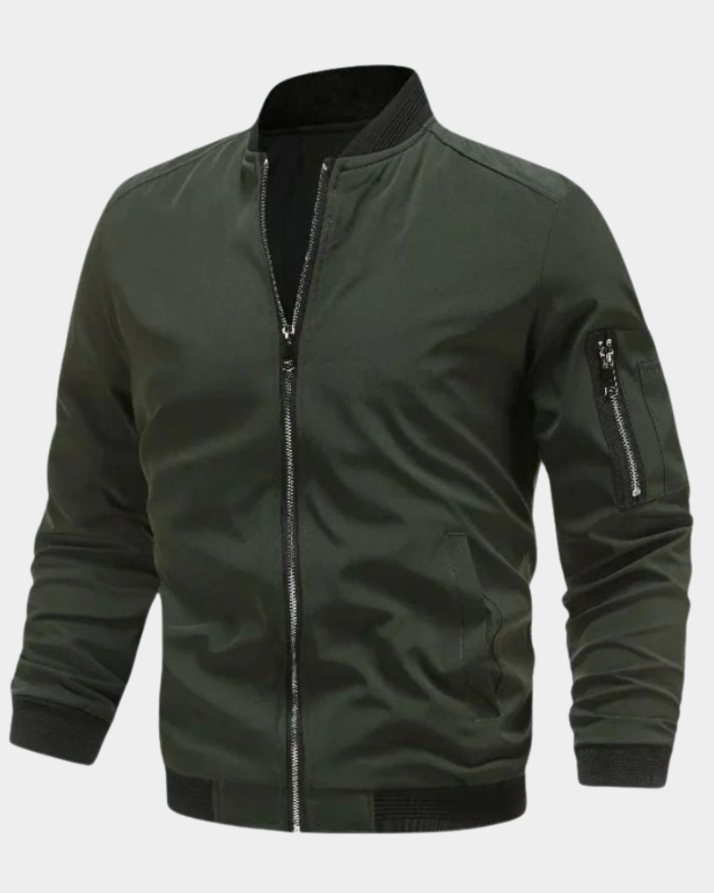 Men's bomber jacket, sleeve zip pocket flight coat – product image 4