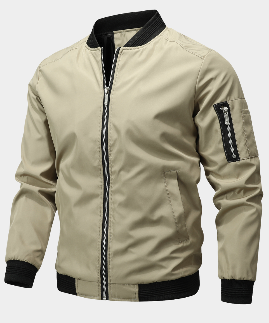 Men's bomber jacket, sleeve zip pocket flight coat – product image 5