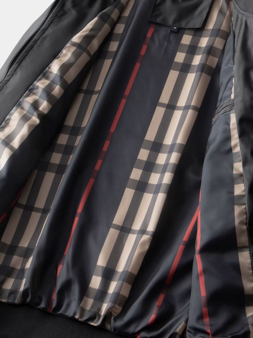 Men's Bomber Jacket with Striped Rib Trim Zip Front, view 7 of 10