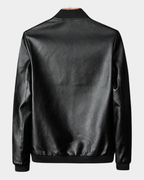 Men's bomber look leather jacket, zip front coat – product image 4