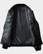 Men's bomber look leather jacket, zip front coat – product image 5