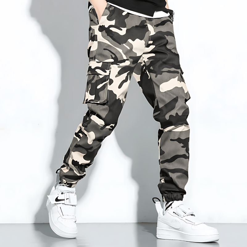 Men's Camo Cargo Trousers with Multi-Pocket Fit, view 6 of 13