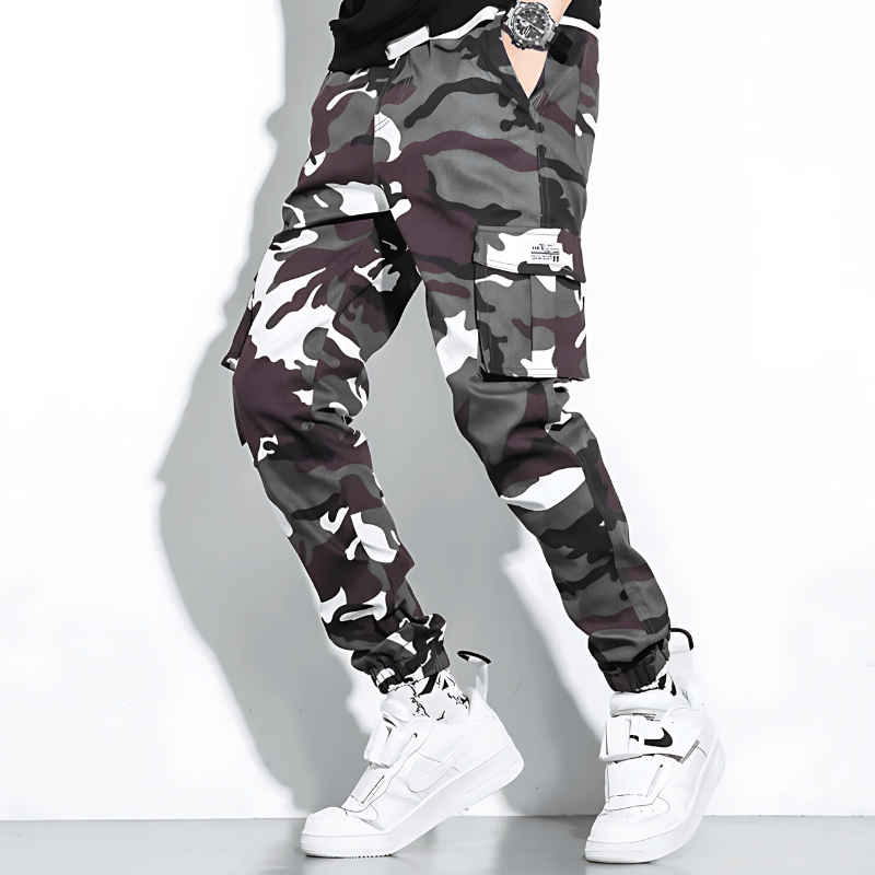 Men's Camo Cargo Trousers with Multi-Pocket Fit, view 7 of 13