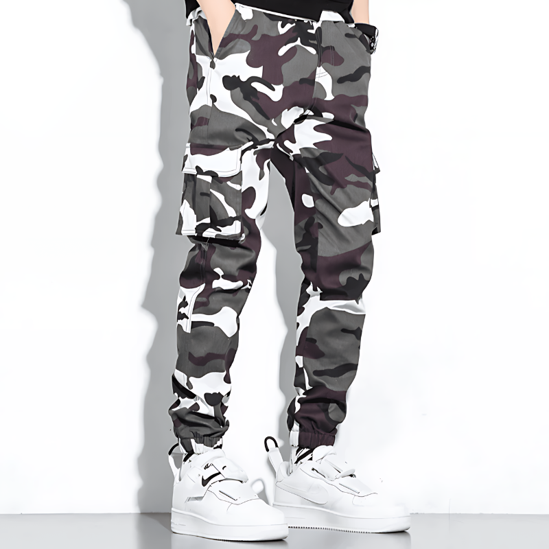 Men's Camo Cargo Trousers with Multi-Pocket Fit, view 8 of 13