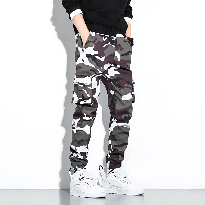 Men's Camo Cargo Trousers with Multi-Pocket Fit, view 9 of 13