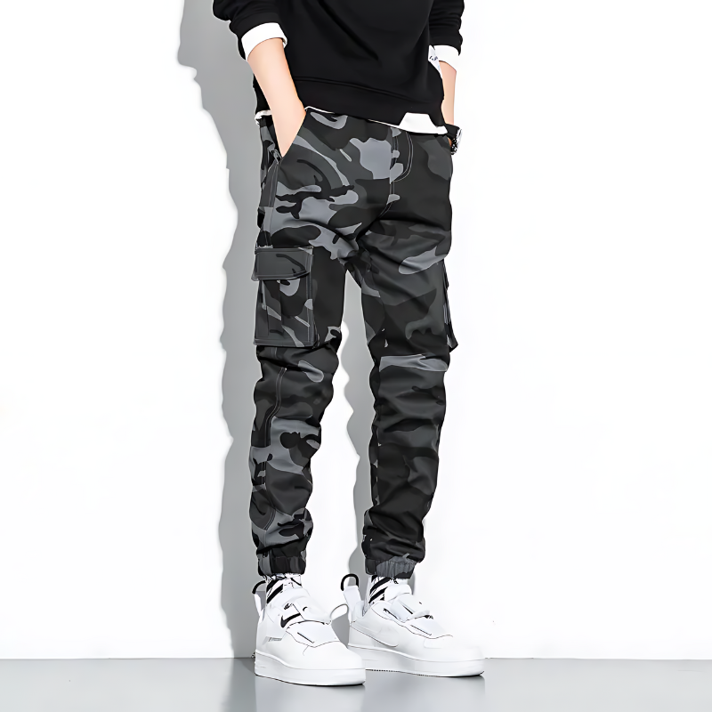 Men's Camo Cargo Trousers with Multi-Pocket Fit, view 10 of 13