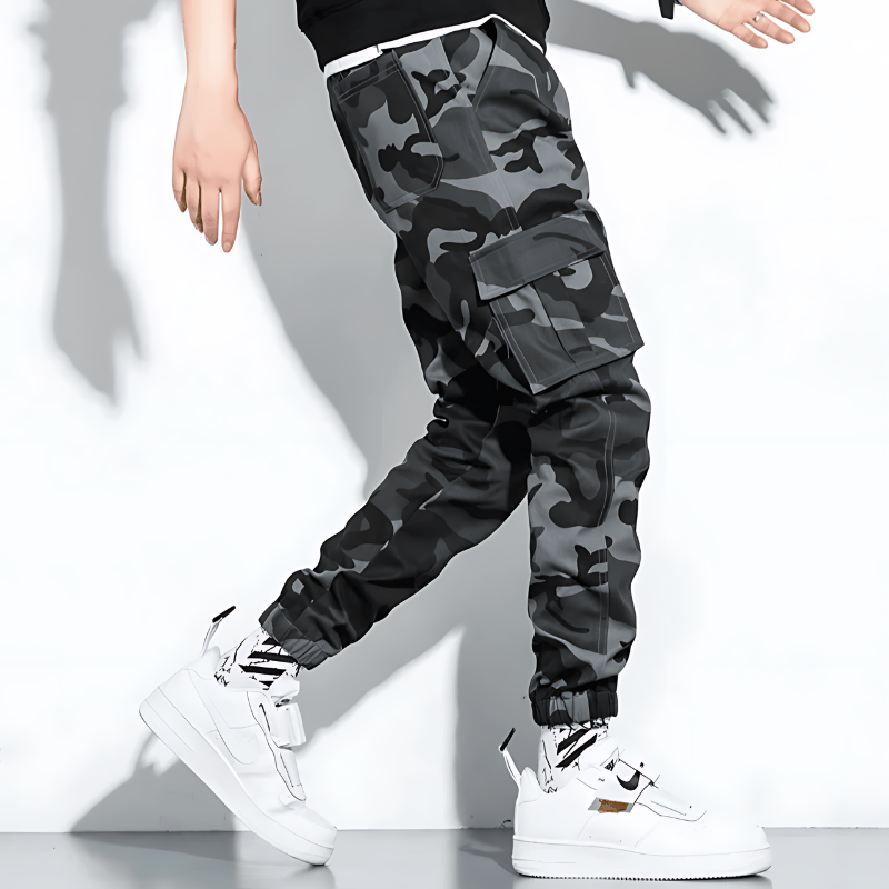 Men's Camo Cargo Trousers with Multi-Pocket Fit, view 11 of 13