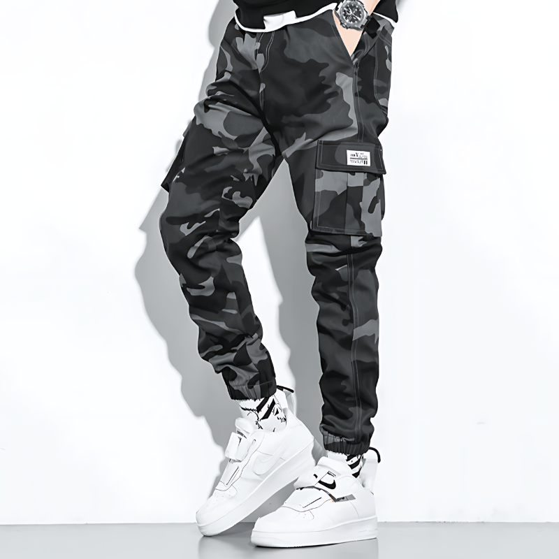 Men's Camo Cargo Trousers with Multi-Pocket Fit, view 12 of 13